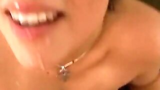 Brief Hair Honey With Pierced Tongue Gives Gonzo Deep Throat